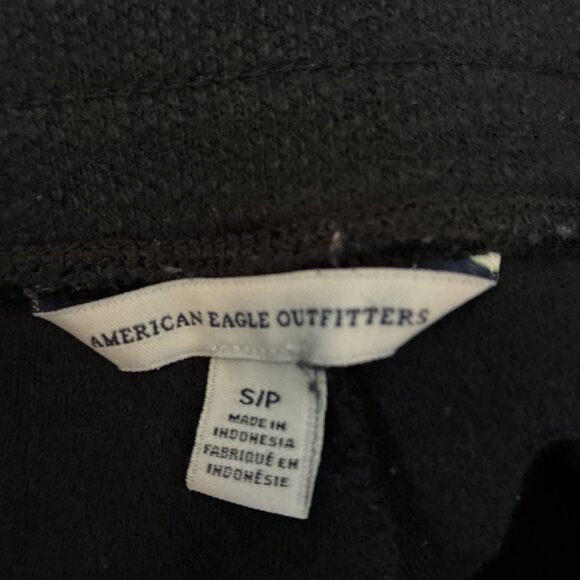 American Eagle Womens Size S Black Jogger Pants Drawstring Zip Pocket Soft - Picture 4 of 6